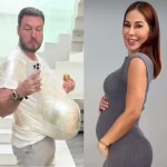 Com barriga falsa, Thiago Nigro tenta sentir na pele a gestação de Maíra Cardi