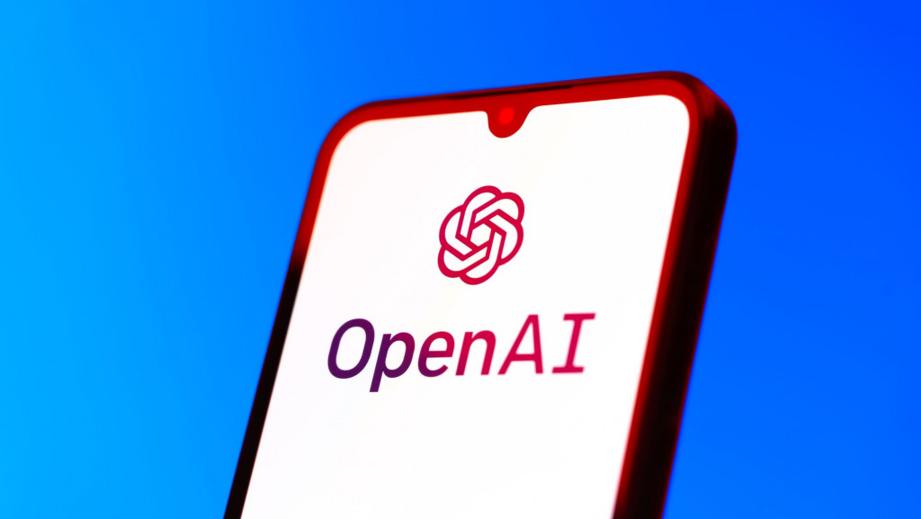 Logo da OpenAI em um smartphone