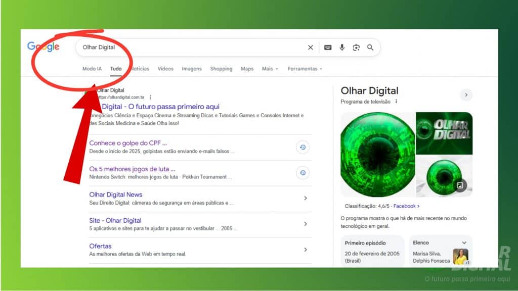 Print do Google Modo Ia