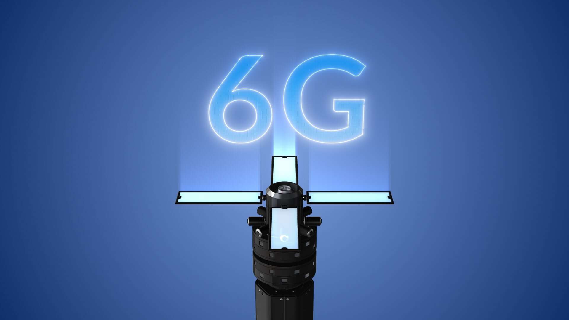 Antena de celular moderna para rede celular 6G ilustração 3D