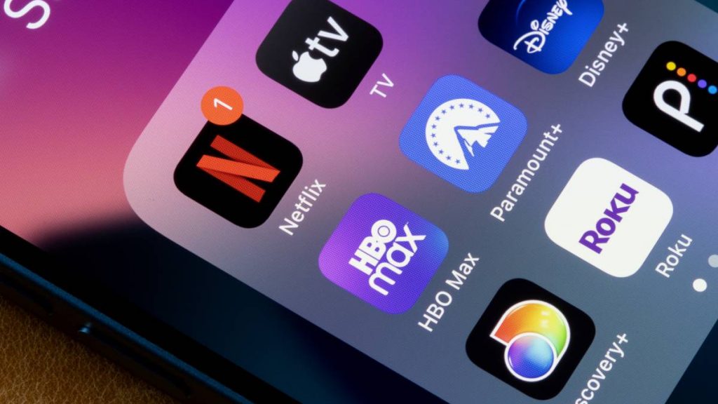 Aplicativos de streaming em pasta no iPhone