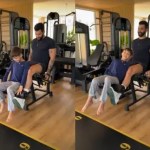 Treino em dia! Gusttavo Lima diverte ao usar filho de peso em exercício na academia