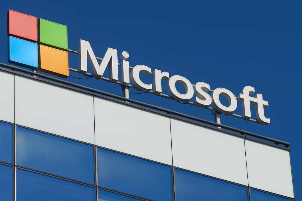 Fachada de um prédio da Microsoft