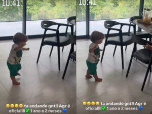 José Leonardo, caçula de Virginia e Zé Felipe, começa a andar aos 1 ano e 2 meses