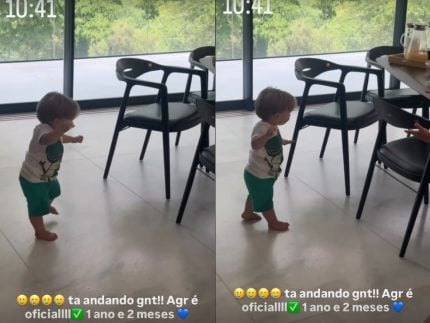 José Leonardo, caçula de Virginia e Zé Felipe, começa a andar aos 1 ano e 2 meses