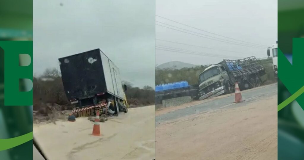 Chuva e paralisação deixam BA-120 como rota de risco para caminhões