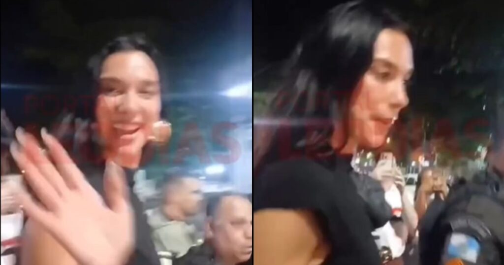 Dua Lipa recebe escolta policial durante visita a bar em Botafogo, no Rio de Janeiro