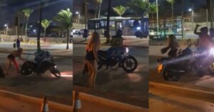 Confusão na orla de Piatã termina em briga entre motociclista e mulher trans na véspera de Natal