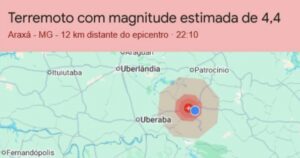 Terremoto de magnitude 4.4 é registrado em cidade do interior de Minas Gerais