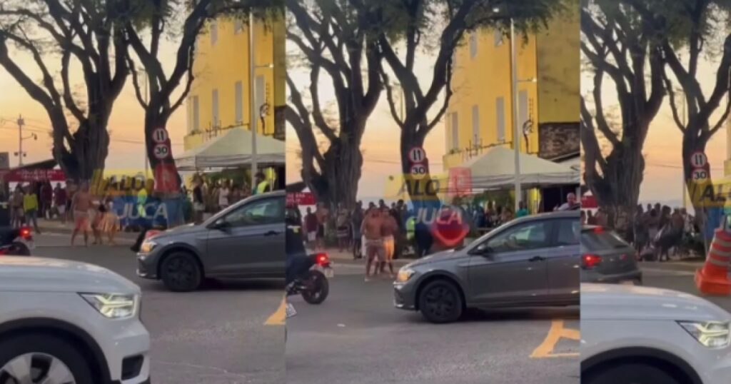 VÍDEO: Homens agridem agentes da Transalvador e são detidos pela PM no Porto da Barra