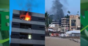 VÍDEO: Incêndio atinge apartamento em Ondina e moradores são atendidos por inalar fumaça