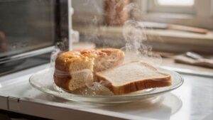 Um pedaço de pão no micro-ondas salva seu bolo seco, a ciência explica