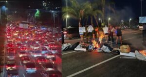 Avenida Paralela é bloqueada por moradores do Bairro da Paz em protesto contra demolição de casas