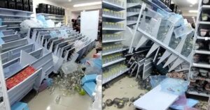 Funcionária fica ferida após prateleira de loja despencar em Conceição do Coité