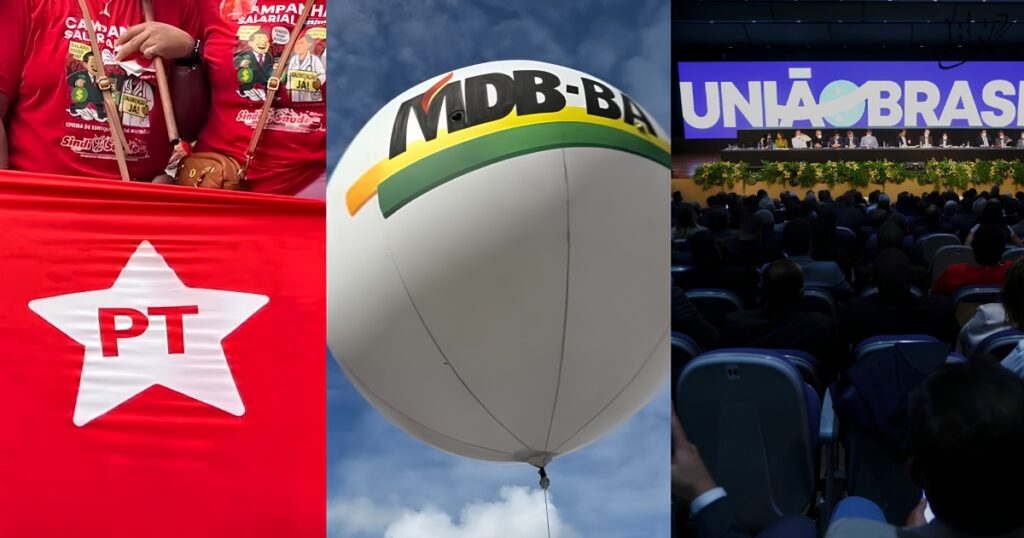PT, MDB e União Brasil lideram engajamento partidário pelo interior na Bahia para 2026; confira os números