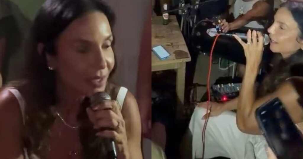 VÍDEO: Ivete Sangalo surpreende público em bar de Trancoso e participa de roda de samba