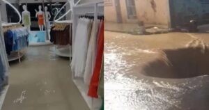 Fortes chuvas causam alagamentos e crateras em Alagoinhas