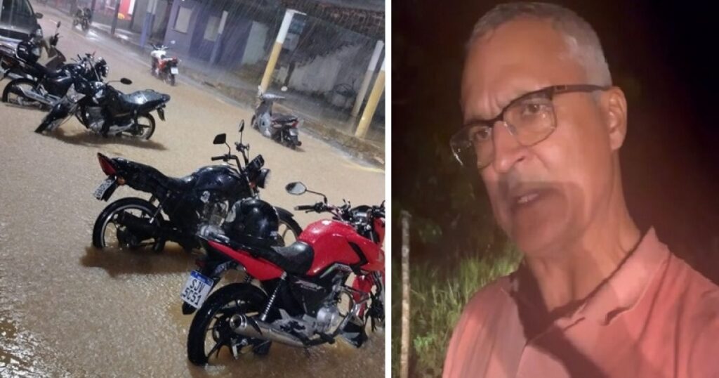 Forte chuva em Apuarema causa alagamentos e rio transborda; árvores também caem em vias do Médio Rio de Contas