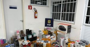 PRF apreende carga de eletrônicos e perfumes importados na BR-116