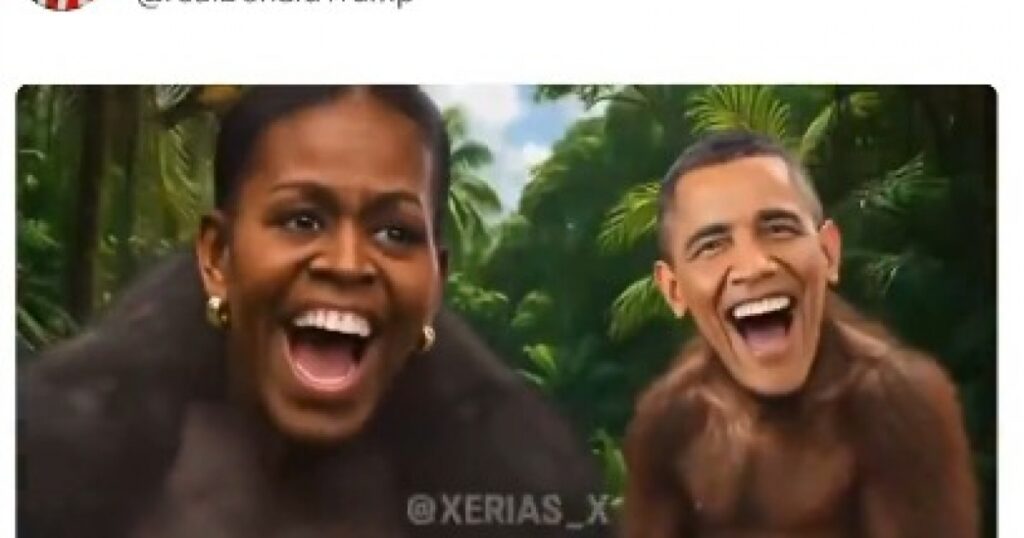 Trump publica vídeo racista em que Obama e Michelle são retratados como macacos