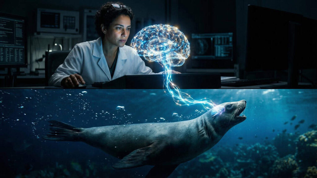 Uma descoberta chave: foi encontrado nos cérebros de focas e leões-marinhos uma pista que pode revelar como a linguagem começou a evoluir