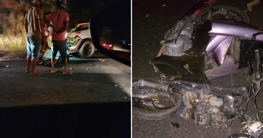 Acidente em Miguel Calmon provoca morte de idoso após colisão entre moto e carro