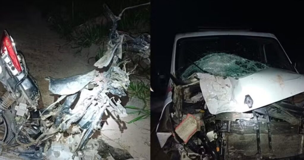 Acidente entre motocicleta e ambulância deixa dois mortos em trecho da BR-367 de Porto Seguro