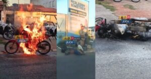 Homem é preso após incendiar própria moto durante abordagem da PM em Feira de Santana