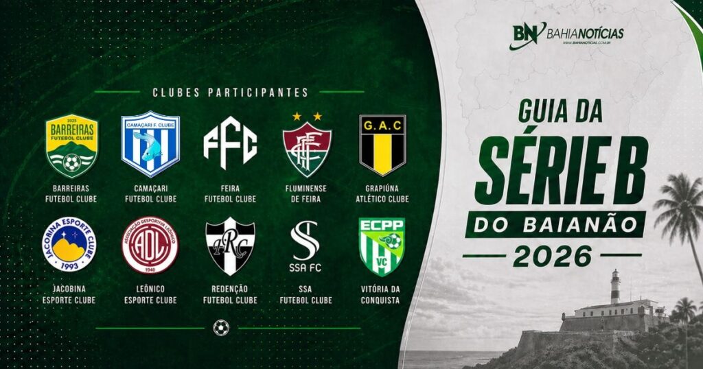 Guia da Série B do Baianão 2026: Saiba detalhes de cada um dos 10 participantes