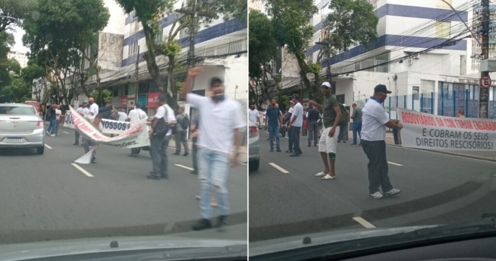 Ex-rodoviários promovem protesto no Campo Grande