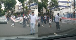 Ex-rodoviários promovem protesto no Campo Grande