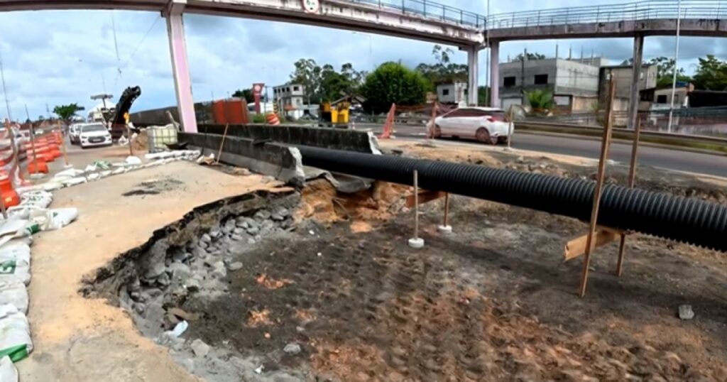 Trecho interditado por cratera na saída de Salvador é liberado após obras emergenciais