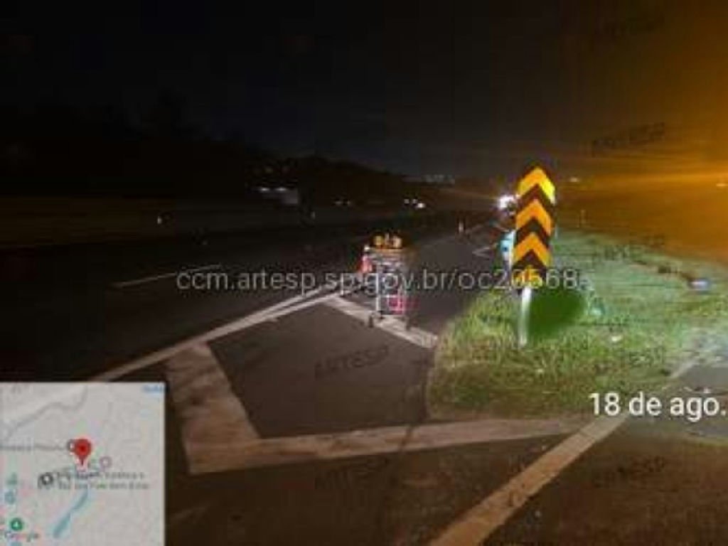Acidente fatal com motociclista bloqueia acostamento da Rodovia Anhanguera em Vinhedo