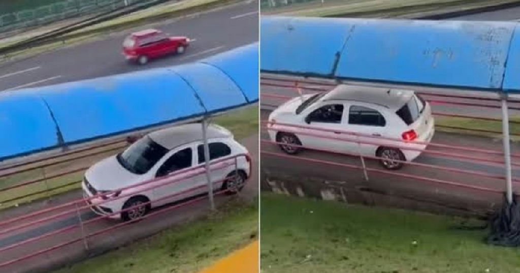 Adolescente invade passarela de pedestres com veículo em Salvador