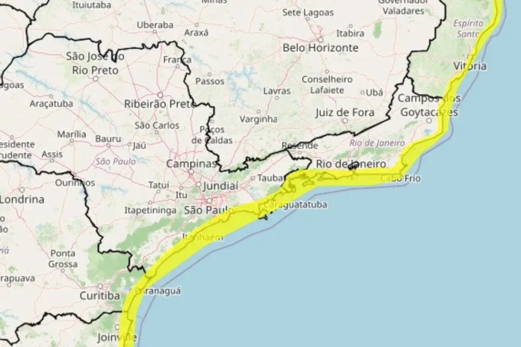 Alerta de ventos costeiros afeta Litoral Norte de SP; confira a previsão do tempo