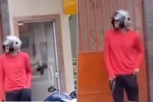 Assaltante tem moto imobilizada por populares durante crime em Duque de Caxias