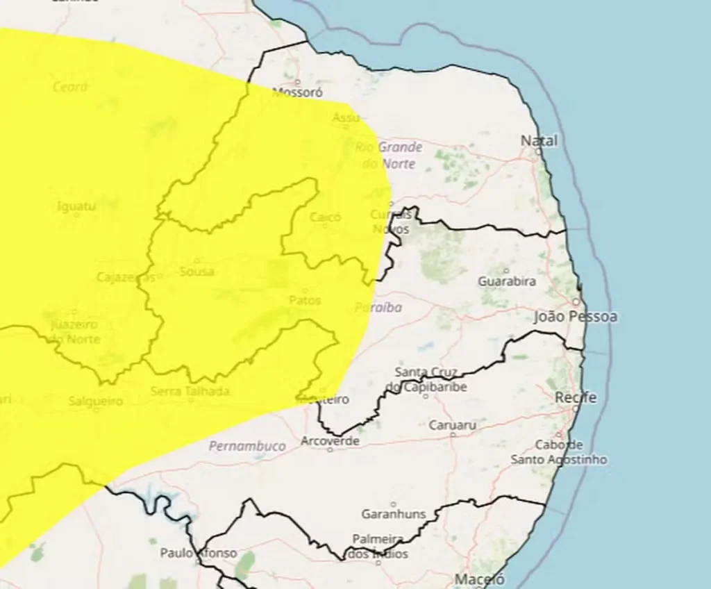 Inmet emite alerta amarelo de baixa umidade do ar para 100 cidades da Paraíba