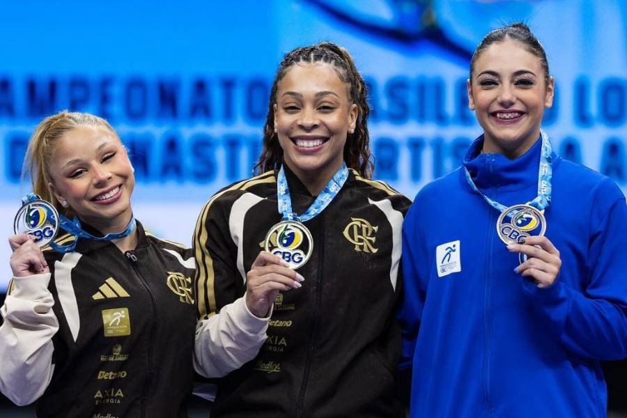 Lorrane Oliveira e Caio Souza brilham e conquistam medalhas de ouro no Brasileiro de Ginástica