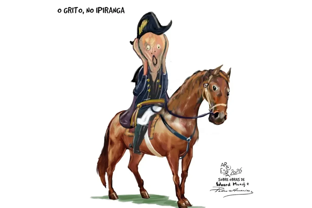A sátira de Aroeira que funde o Grito do Ipiranga com a angústia de Munch