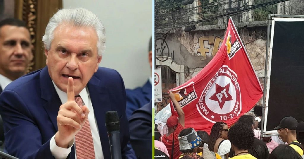 Caiado associa PT a facções criminosas durante ato de campanha em São Paulo