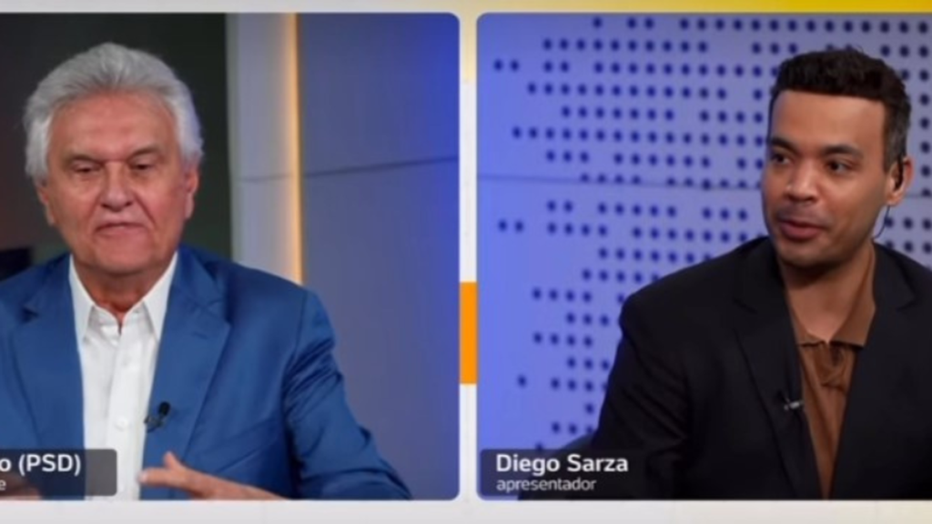 Caiado discute com jornalista durante sabatina sobre segurança pública