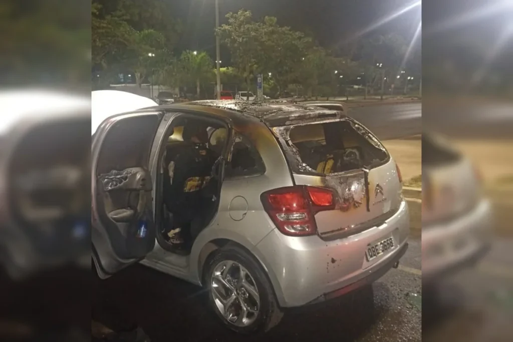 Homem é preso após furtar objetos e atear fogo em veículo no Distrito Federal