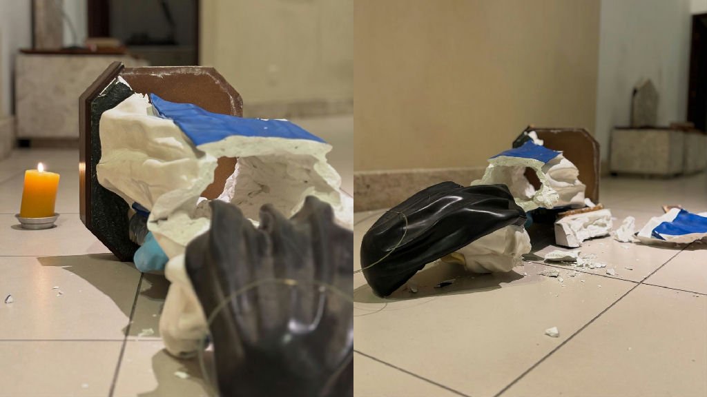 Igreja em Salvador registra destruição de imagem de Santa Dulce dos Pobres por vandalismo