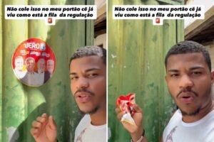 Influenciador de Guaibim protesta contra colagem não autorizada de propaganda política