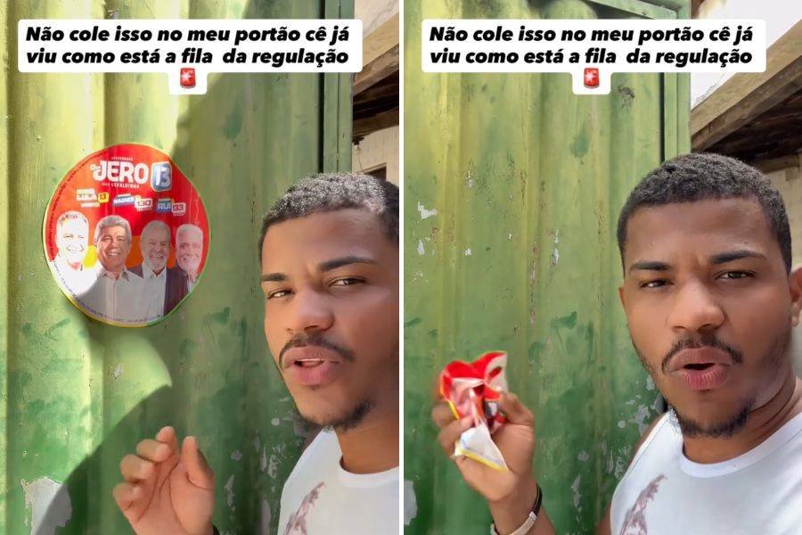 Influenciador de Guaibim protesta contra colagem não autorizada de propaganda política