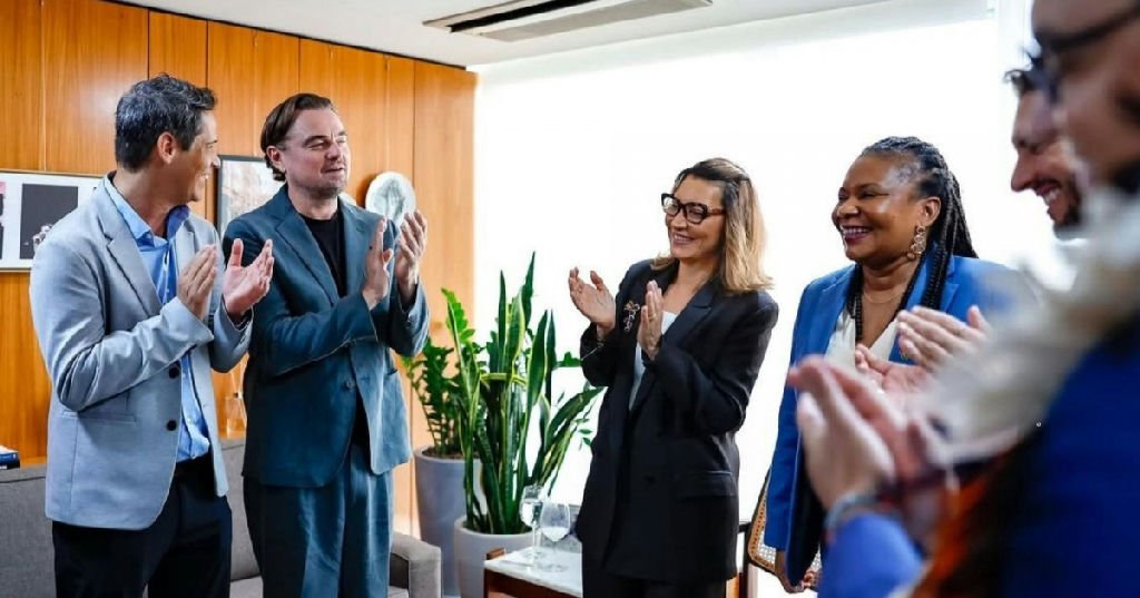 Janja e Leonardo Dicaprio debatem estratégias ambientais no Palácio do Planalto