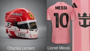 Leilão de itens esportivos raros coloca à venda relíquias de Messi e Leclerc