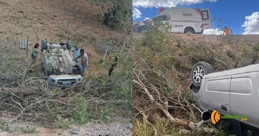 Motorista sobrevive após capotamento de veículo em rodovia de Conceição do Coité