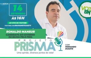 Ronaldo Mansur apresenta propostas para o governo da Bahia em sabatina no Projeto Prisma