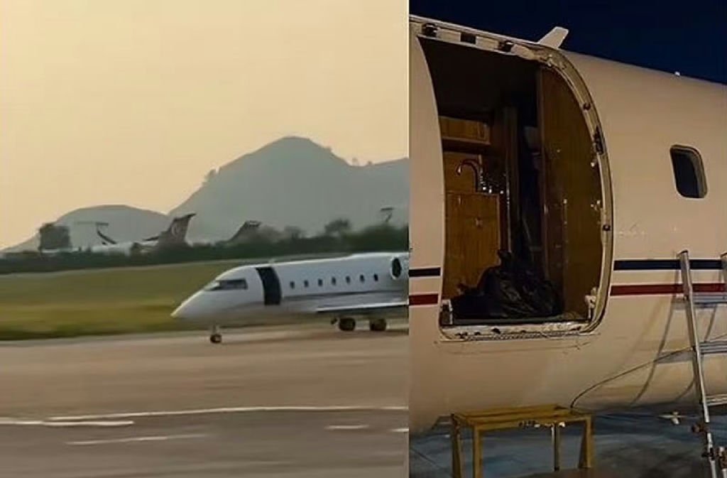 Avião executivo perde porta logo após decolagem e faz pouso de emergência